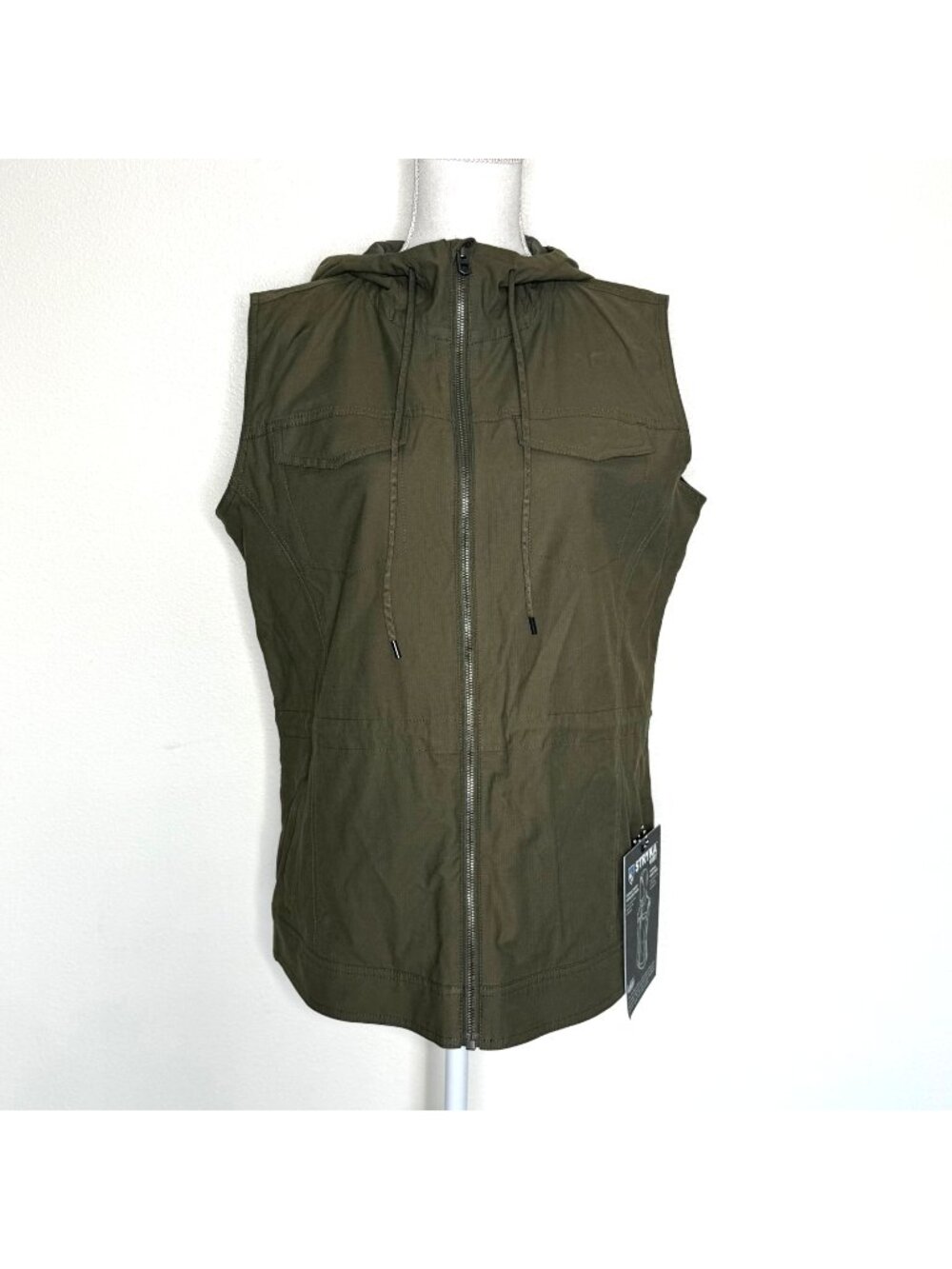 NEW KÜHL Stryka Vest Womens L Sage Green Water Repellent Hooded Hiking Outdoor